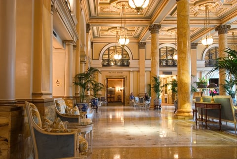 Luxurious hotel lobby interior