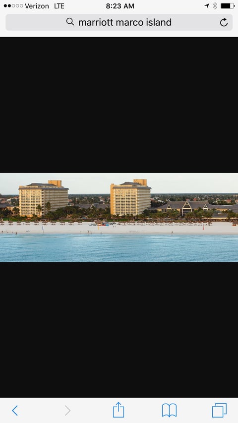 Marriott Marco Island resort with beachfront hotels and sandy beach along turquoise ocean waters