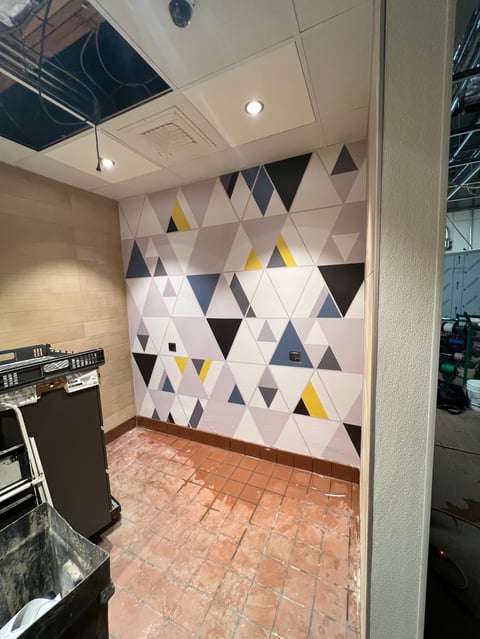 Geometric triangle office wall mural